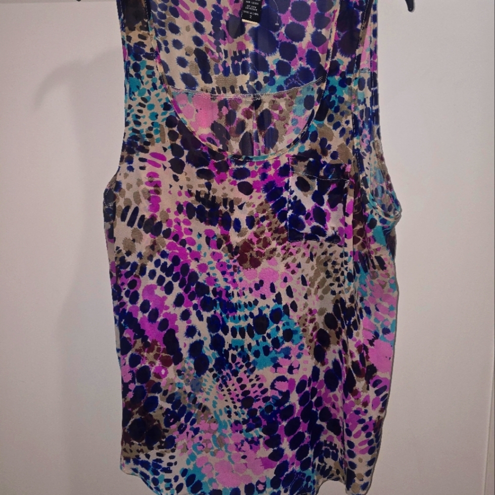 torrid Purple Pink Blue Abstract Print Tank Top